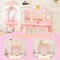 MDF and Acrylic Kids Vanity Set with Tri-Fold Mirror, LED Lights and Storage